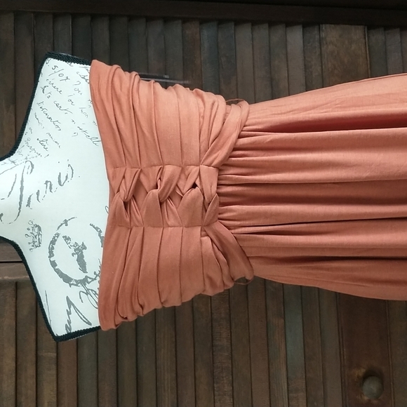 Paperdoll Strapless Dress in Rusty Orange Size L NWT - Picture 7 of 9